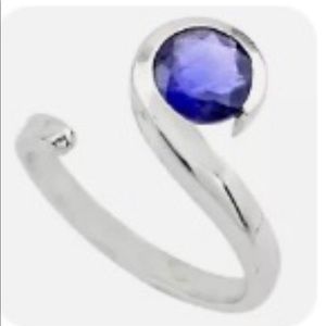 Ring Genuine Blue Lolite 925 silver Authentic